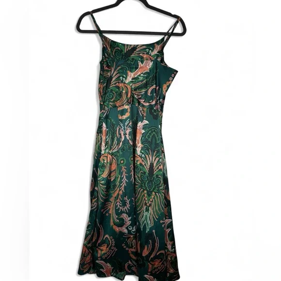 ✅ Sundayup satin midi green floral - Picture 3 of 6